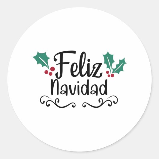 Sticker Rond Feliz Navidad Joyeux Noël (Devant)