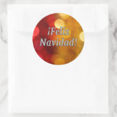 Sticker Rond ¡Feliz Navidad ! Joyeux Noël en espagnol wf (Sac)