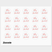 Sticker Rond Feliz Navidad Rouge Blanc (Feuille)