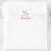 Sticker Rond Feliz Navidad Rouge Blanc (Sac)