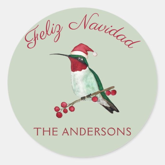 Sticker Rond Feliz Navidad Ruby (Devant)