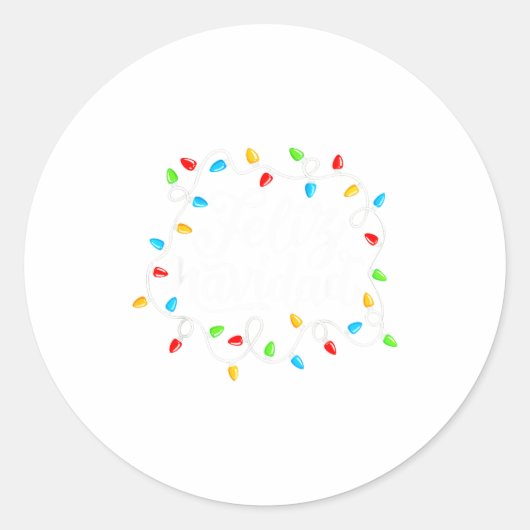 Sticker Rond Feliz Navidad Spanish Mexican Christmas Xmas Light (Devant)