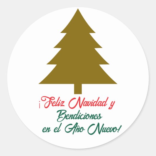 Sticker Rond Feliz y Bendecida Navidad, (Devant)