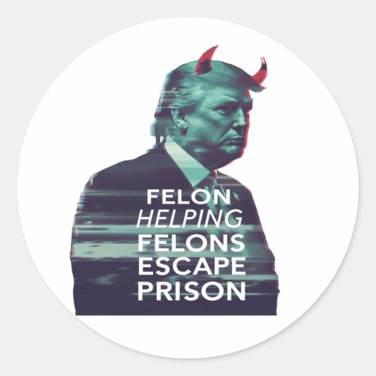 Sticker Rond Felon aide les Felons à échapper à la prison Mal T (Devant)