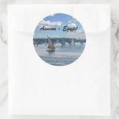 Sticker Rond Feluccas le long du Nil - Assouan, Egypte (Sac)