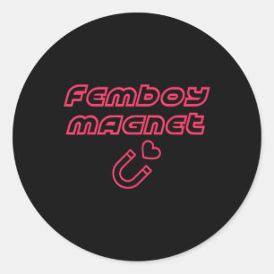 Sticker Rond Femboy Magnet Design