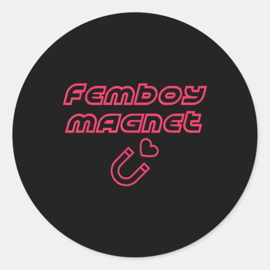 Sticker Rond Femboy Magnet Design (Devant)