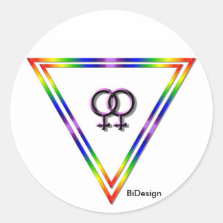 Sticker Rond Femelle de triangle d'arc-en-ciel