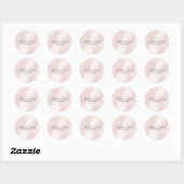 Sticker Rond Feminine Abstrait Blush Rose Beauté Boho (Feuille)