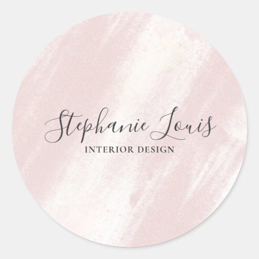 Sticker Rond Feminine Abstrait Blush Rose Beauté Boho (Devant)