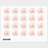 Sticker Rond Feminine Blush Pink Professionnel Boho Sun (Feuille)
