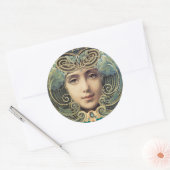 Sticker Rond Feminine Nouveau Beauté Vintage (Enveloppe)