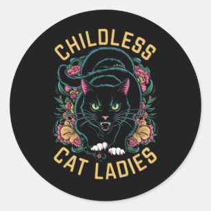 Sticker Rond Feminist Cat Ladies 2024