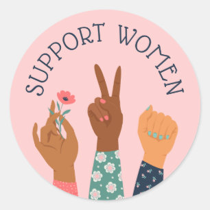 Sticker Rond Féministe "de femmes de soutien"