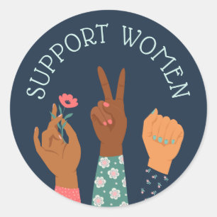 Sticker Rond Feministe féministe "Soutenir les femmes"
