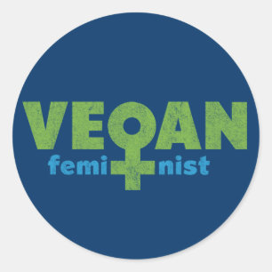 Sticker Rond Féministe végétalien