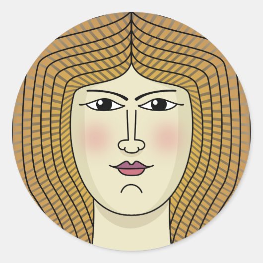 Sticker Rond Femme (Devant)
