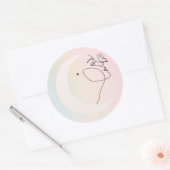 Sticker Rond Femme (Enveloppe)