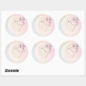 Sticker Rond Femme (Feuille)