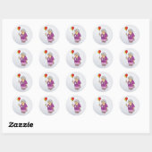 Sticker Rond femme anniversaire 29 encore (Feuille)