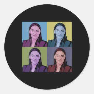 Sticker Rond Femme Aoc Alexandria Ocasio-cortez First Femme P