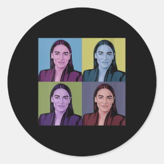 Sticker Rond Femme Aoc Alexandria Ocasio-cortez First Femme P