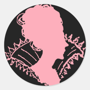 Sticker Rond Femme Aristocratique vintage