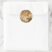 Sticker Rond Femme aux fruits (Sac)
