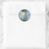 Sticker Rond Femme avec parasol - Madame Monet et son fils (Sac)