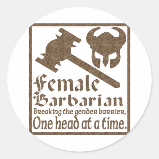 Sticker Rond Femme barbare (Devant)