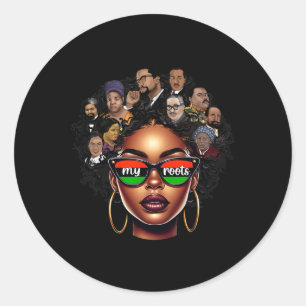 Sticker Rond Femme Black Queen Pride Afro Girl Bhm Black Histo