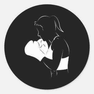 Sticker Rond Femme Boxer