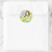 Sticker Rond Femme, Chat, Animal (Sac)