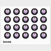 Sticker Rond femme combat l'overdose Purple Ribbon Overdose (Feuille)