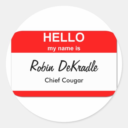 Sticker Rond Femme Cougar (Devant)