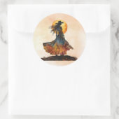 Sticker Rond Femme dansante occidentale (Sac)