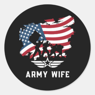 Sticker Rond Femme de l'armée
