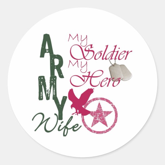Sticker Rond Femme de l'Armée - Soldat (Devant)
