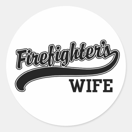 Sticker Rond Femme de pompier (Devant)