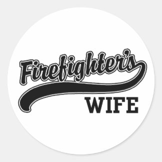 Sticker Rond Femme de pompier