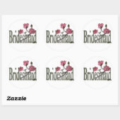 Sticker Rond Femme d'information/Mariage de bois de chien (Feuille)