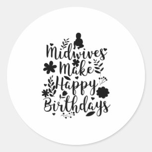 Sticker Rond Femme Doulas Midwivery Obstétriciens Cadeaux