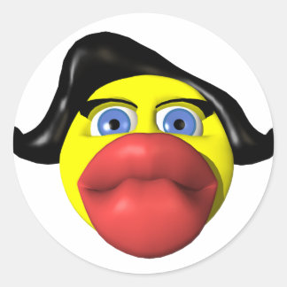 Sticker Rond Femme embrassant jaune