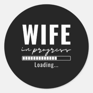 Sticker Rond Femme En Cours Engagée Faire-part Fiançailles M