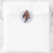 Sticker Rond Femme équestre (Sac)