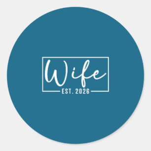 Sticker Rond Femme est 2026 jeune couple marié mariage lune de
