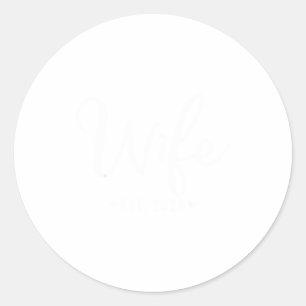 Sticker Rond Femme est 2026 jeune couple marié voyage de noces