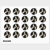 Sticker Rond Femme fumeuse (Feuille)
