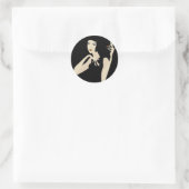 Sticker Rond Femme fumeuse (Sac)
