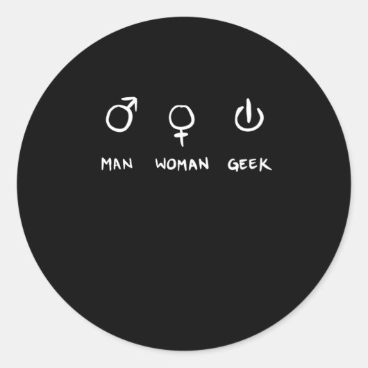 Sticker Rond Femme Geek (Devant)